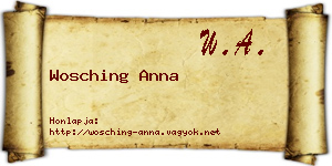 Wosching Anna névjegykártya