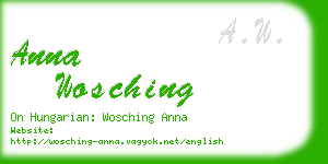 anna wosching business card